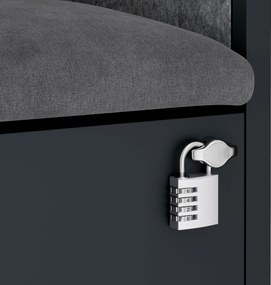 Akustická kabína SALLY MentalBox 600 mm – antracitový korpus, sivé sedadlo