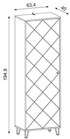 Předsíňová skříň Bilbao 63,4 cm dub artisan/bílá