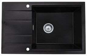 Gamma Modern 8010, 1-komorový granitový drez 800x500x210 mm, čierna so zlatými bodmi, GMA-ZM-8010-GD