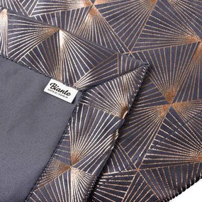 Biante Zamatový prehoz/behúň na posteľ Isabela IBL-003 Rose Gold trojuholníky na sivom 50x140 cm