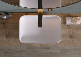 Cerano Ora, umývadlo na dosku z liateho mramoru 540x360x130 mm, biela matná, CER-CER-WB02