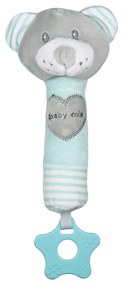 Baby Mix detská pískacia plyšová hračka s hryzátkom medveď mätový