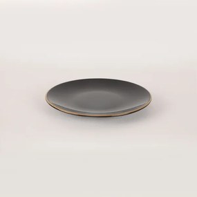 Jedálenská súprava 44 ks čierna/zlatá/kamenina