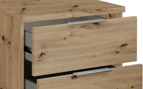 Nočný stolík s 2 zásuvkami Smilla, výška 43 cm, dub artisan