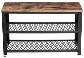 Vasagle Lavica do predsiene s priestorom na topánky INDY, 73x30x45cm, hnedá/čierna