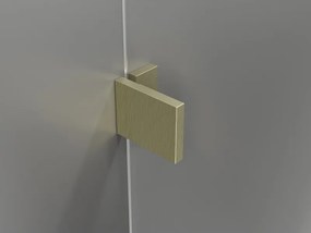 Mexen Lunar-B, ľavé otočné sprchové dvere 135 cm, 8mm číre sklo, zlatý matný profil, 832S-135-050-55-00-L