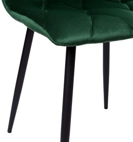 Stolička zamatová Madison tmavo-zelená