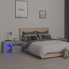 Nočné stolíky 2 ks s LED svetlami sivý dub sonoma 70x35,5x40 cm 3152776