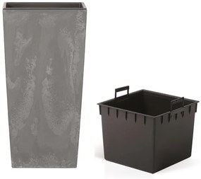 Kvetináč s vkladom URBI SQUARE BETON EFFECT marengo 40 cm