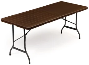 Záhradný skladací stôl, 180 cm, hnedý