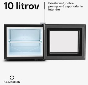 Klarstein Frosty, mini chladnička, 10 l, energet. trieda B, 65 W, čierna