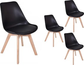 Set štyroch jedálenských stoličiek K-NANTES DSW čierne (4 ks)