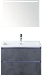 Kúpeľňový nábytkový set Vogue 80 cm s keramickým umývadlom a zrkadlom s LED osvetlením betón antracitovo sivá