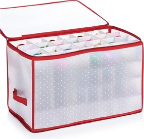 VILDE Vianočný úložný box na gule, ozdoby a vianočné dekorácie, na 112 kusov, bodkovaný
