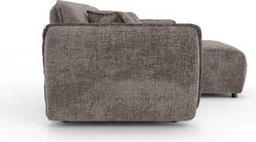 Taupe ženilková rohová pohovka (pravý roh/s leňoškou) Nelia – Ropez