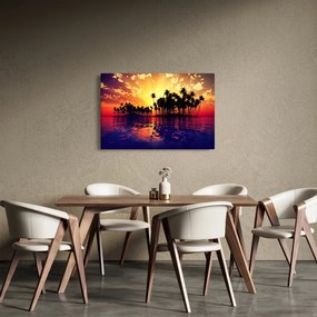 Obraz ostrovu pri západe slnka (90x60 cm)