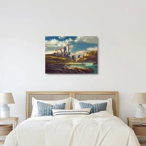 Sklenený obraz - Stredoveký hrad (70x50 cm)