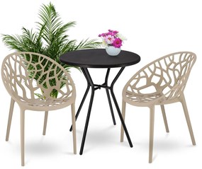 Dekorstudio Balkónové sedenie ALBERO béžové - 2x stolička + 1x stôl