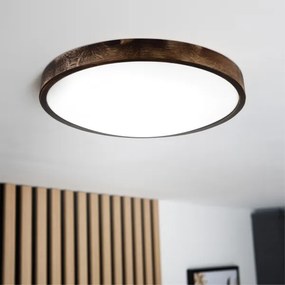 LED stropné svietidlo OAK SMOKY SLIM LED/36W/230V 4000K pr. 47 cm dub/tmavohnedá