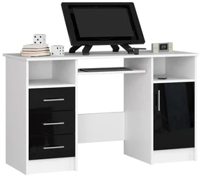 PC stolík Aziza (biela + čierny lesk). Vlastná spoľahlivá doprava až k Vám domov. 1068709