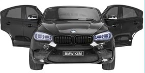 Ramiz BMW X6M XXL pre 2 deti Lakované čierne SUV + diaľkové ovládanie + ekokoža