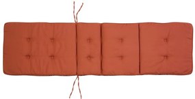 Ležadlo z akáciového dreva s červeným vankúšom AMANTEA Beliani