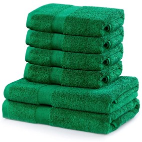 Set 2 bavlnených zelených osušiek a 4 uterákov DecoKing Marina
