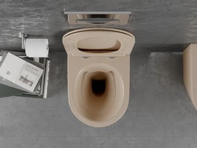 Mexen Lena, závesná toaletná misa 480x360x355 mm s pomaly padajúcim sedátkom, cappuccino matná, 30224064