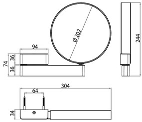 Emco Cosmetic mirrors Prime - Kozmetické zrkadlo nástenné, 3 a 7 násobné zväčšovanie, chróm 109500117