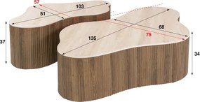 Konferenčný stôl 57-04T Ceramo 2-set 3D ceramik Travertine  - Komfort-nábytok