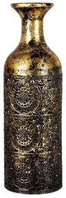 Zlatá dekoračné váza s patinou so vzorom Joslin - Ø 12*39 cm