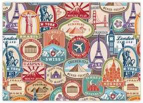 Sklenený obraz cestovateľa (70x50 cm)