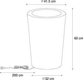 Inteligentná vonkajšia stojaca lampa kvetináč biela IP65 vrátane LED Wifi A60 - Verano