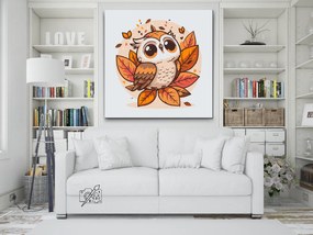 Gario Maľovanie podľa čísel Jesenná malá sovička Rozmery: 80 x 80 cm, Rámovanie: S vnútorným rámom