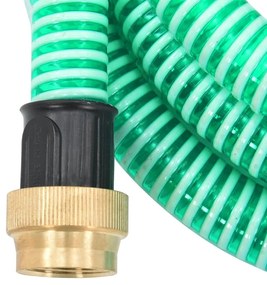 Odsávacia hadica s mosadznými spojkami, zelená 1,1" 7 m, PVC