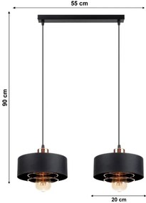 Luster na lanku VEST 2xE27/60W/230V