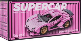 Stavebnica auta SUPERCAR No.J2010 ružová - 702 dielikov