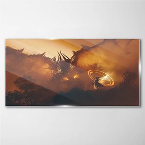 Skleneny obraz Fantasy dragon maľovanie