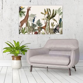 Obraz - Džungľa plná zvieratiek (90x60 cm)