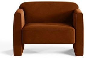 Terakotové zamatové kreslo Abby – Micadoni