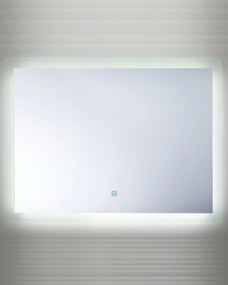 Nástenné zrkadlo s LED osvetlením 60 x 80 cm strieborné CORROY Beliani