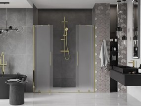 Mexen Velar Duo, posuvné sprchové dvere do otvoru 170 cm, 8mm sklo námraza, zlatá lesklá, 871-170-000-32-50