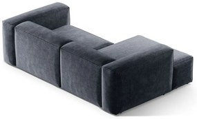 Sivomodrá menčestrová rohová pohovka (ľavý roh/s leňoškou) Bergano – Cosmopolitan Design