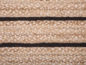 Jutový koberec 140 x 200 cm béžová/čierna KARADONA Beliani