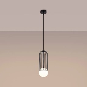 Závesné svietidlo Brina, 1x sklenené/čierne kovové tienidlo