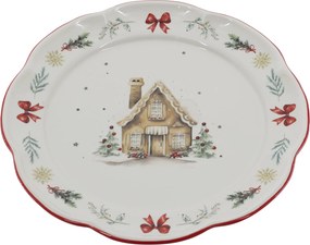 Vianočný keramický jedálenský tanier Chalet de Noël – Ø 28*3 cm