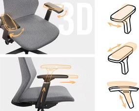 Ergonomická kancelárska stolička MOSH Airflow 502 - šedá
