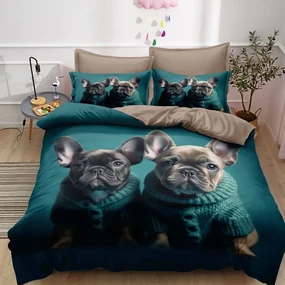 Obliečky BULLDOG GREEN 3-dielna sada 140x200 cm
