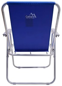 Skladacia kempingová stolička modrá/matný chróm