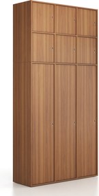 Nadstavba pre skrine FRAME, 6x dvere, 1299 x 450 x 854 mm, cylindrický zámok, orech